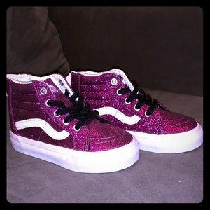 New Vans  SK8-Hi Zip Wild Aster Glitter Toddler5.5
